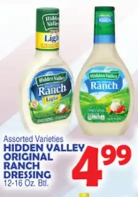 Bravo Supermarkets HIDDEN VALLEY ORIGINAL RANCH DRESSING offer
