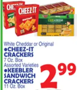 Bravo Supermarkets CHEEZ-IT CRACKERS 7 Oz. Box, KEEBLER SANDWICH CRACKERS, 11 Oz. Box offer