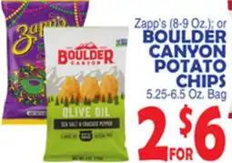 Bravo Supermarkets BOULDER CANYON POTATO CHIPS, 5.25-6.5 Oz. Bag offer