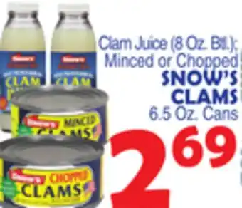 Bravo Supermarkets SNOW'S CLAMS offer