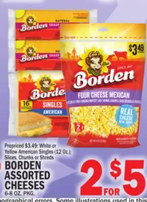 C Town BORDEN ASSORTED CHEESES 6-8 OZ. PKG offer