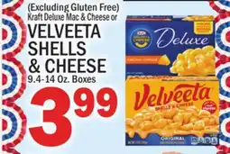 C Town KRAFT DELUXE MAC & CHEESE VELVEETA SHELLS CHEESE offer