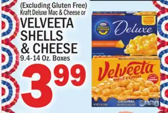 C Town KRAFT DELUXE MAC & CHEESE VELVEETA SHELLS CHEESE offer