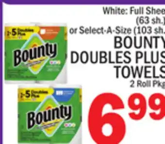 C Town BOUNTY DOUBLES PLUS TOWELS 2 Roll Pkg offer