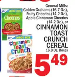 C Town GENERAL MILLS TOAST CRUNCH CEREAL 16.8 Oz. Boxes offer