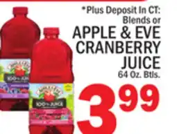 C Town APPLE & EVE CRANBERRY JUICE offer