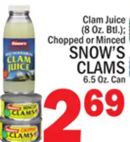 C Town SNOW'S CLAMS 6.5 Oz. Can offer