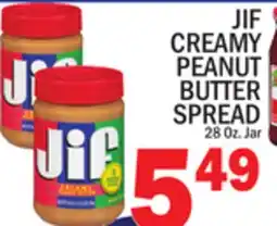 C Town JIF CREAMY PEANUT BUTTER SPREAD offer