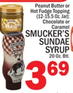 C Town SMUCKER'S SUNDAE SYRUP 20 Oz. Btl offer