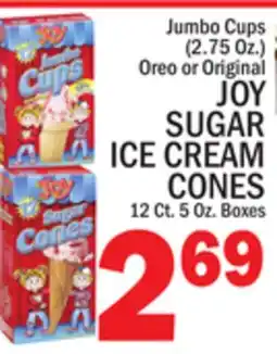 C Town JOY SUGAR ICE CREAM CONES 12 Ct. 5 Oz. Boxes offer