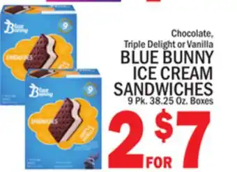 C Town BLUE BUNNY ICE CREAM SANDWICHES offer