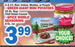 C Town •GREEN GIANT MINI POTATOES 24 Oz. Bag Chili Onion Crunch •SPICE WORLD 6 Oz. Jar offer