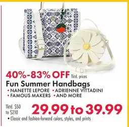 Boscov's Fun Summer Handbags offer