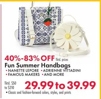 Boscov's Fun Summer Handbags offer
