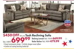 Boscov's Tosh Reclining Sofa offer
