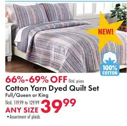 Boscov's Cotton Yarn Dyed Quilt Set offer