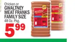 C Town GWALTNEY CHICKEN OR MEAT FRANKS FAMILY SIZE offer