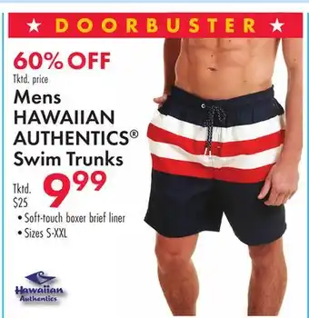 Boscov's Mens HAWAIIAN AUTHENTICS Swim Trunks offer