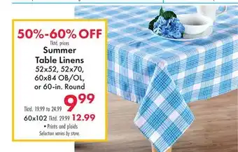 Boscov's Summer Table Linens offer