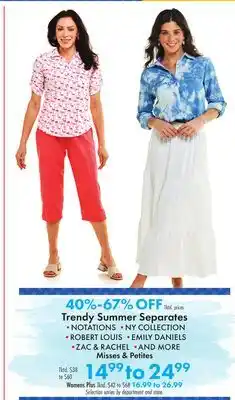 Boscov's Trendy Summer Separates offer