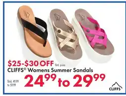 Boscov's CLIFFS Womens Summer Sandals offer