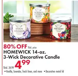 Boscov's HOMEWICK 14-oz. 3-Wick Decorative Candle offer