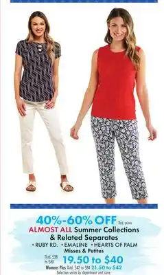Boscov's ALMOST ALL Summer Collections & Related Separates offer