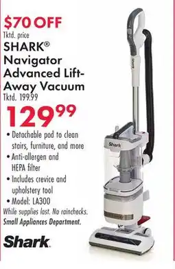 Boscov's SHARK Navigator Advanced Lift-Away Vacuum offer
