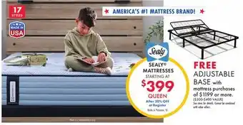 Boscov's SEALY MATTRESSES offer