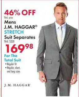 Boscov's Mens J. M. HAGGAR STRETCH Suit Separates offer