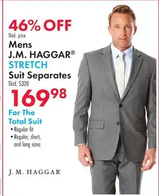 Boscov's Mens J. M. HAGGAR STRETCH Suit Separates offer