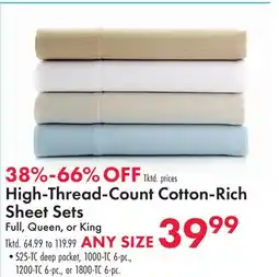 Boscov's High-Thread-Count Cotton-Rich Sheet Sets offer