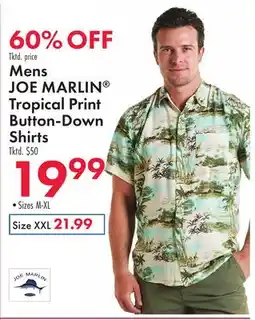 Boscov's Mens JOE MARLIN Tropical Print Button-Down Shirts offer