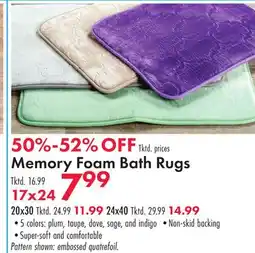 Boscov's Memory Foam Bath Rugs offer