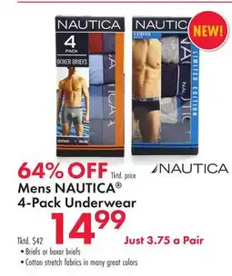 Boscov's Mens NAUTICA 4-Pack Underwear offer