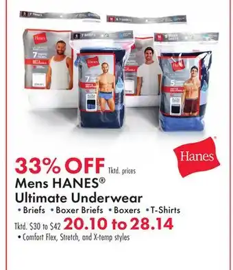 Boscov's Mens HANES Ultimate Underwear offer