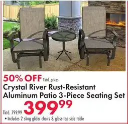 Boscov's Crystal River Rust-Resistant Aluminum Patio 3-Piece Seating Set offer