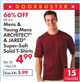 Boscov's Mens & Young Mens ARCHITECT & JARED Super-Soft Solid T-Shirts offer