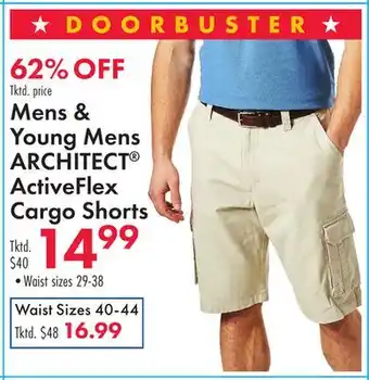 Boscov's Mens & Young Mens ARCHITECT ActiveFlex Cargo Shorts offer