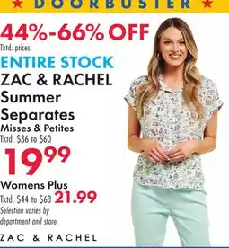 Boscov's ZAC & RACHEL Summer Separates & Petites offer