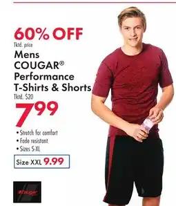 Boscov's Mens COUGAR Performance T-Shirts & Shorts offer