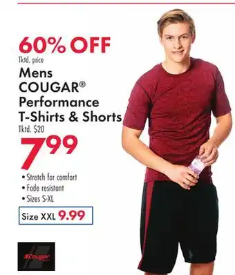 Boscov's Mens COUGAR Performance T-Shirts & Shorts offer