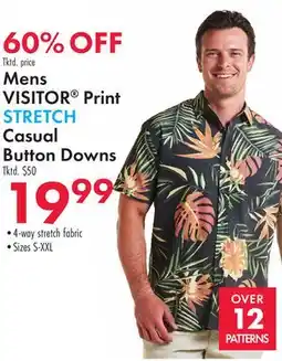 Boscov's Mens VISITOR Print STRETCH Casual Button Downs offer