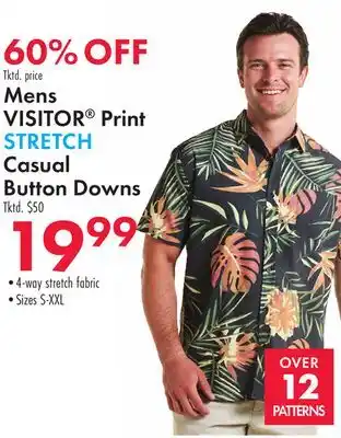 Boscov's Mens VISITOR Print STRETCH Casual Button Downs offer