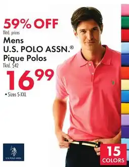 Boscov's Mens U.S. POLO ASSN. Pique Polos offer