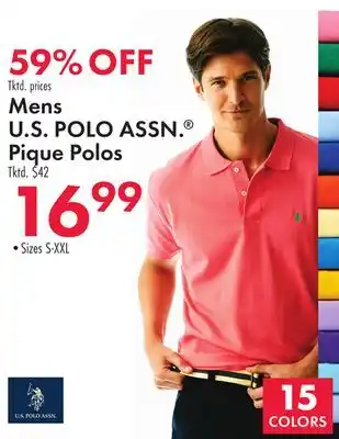 Boscov's Mens U.S. POLO ASSN. Pique Polos offer