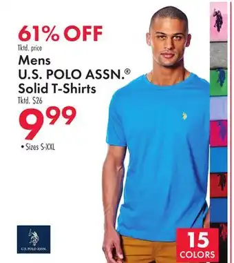 Boscov's Mens U.S POLO ASSN. Solid T-Shirts offer