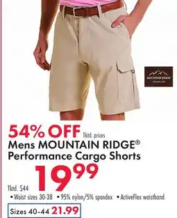 Boscov's Mens MOUNTAIN RIDGE Performance Cargo Shorts offer