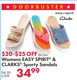 Boscov's Womens EASY SPIRIT & CLARKS Sporty Sandals offer
