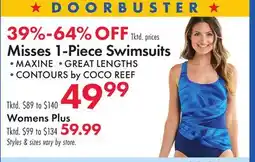 Boscov's Misses 1-Piece Swimsuits offer